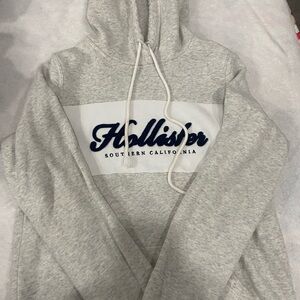 Hollister Gray Hoodie with Navy Logo